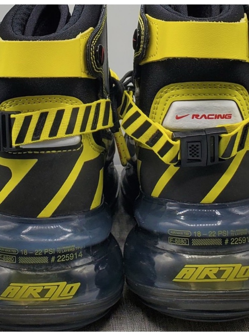 Nike Kids Racing-Style High-Top Sneakers in Black & Yellow